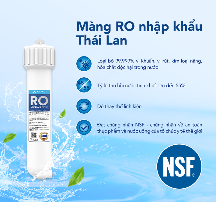 Máy lọc nước RO để gầm Hòa Phát HPU416
