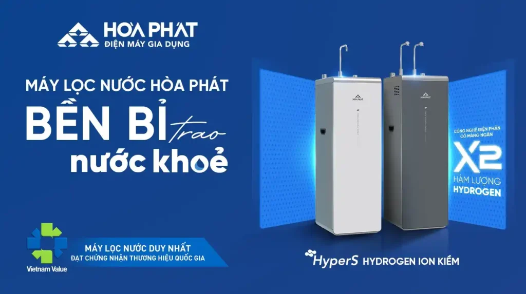 Máy lọc nước nóng lạnh ION Kiềm Hòa Phát HPA885 12 Lõi Lọc