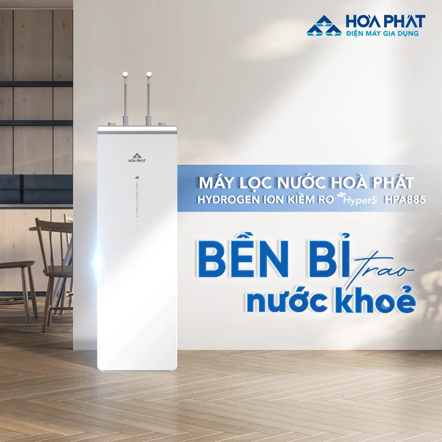 Máy lọc nước nóng lạnh ION Kiềm Hòa Phát HPA885 12 Lõi Lọc