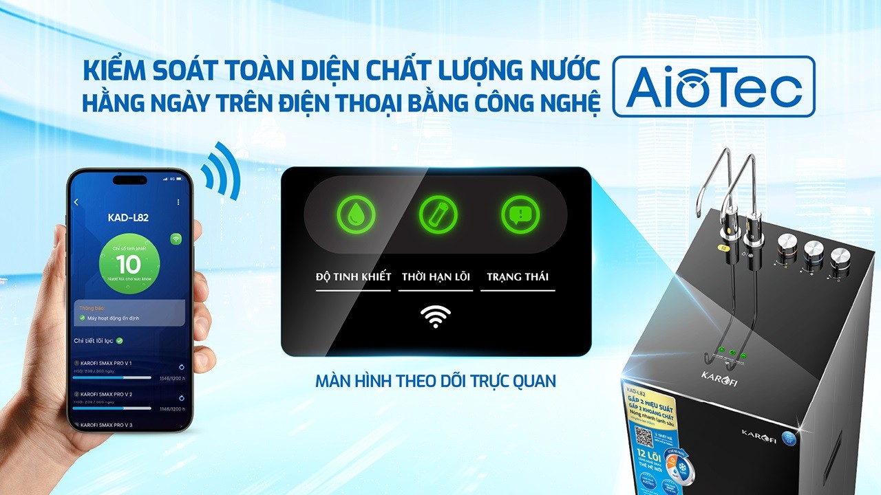 Máy lọc nước nóng lạnh Karofi KAD-L82