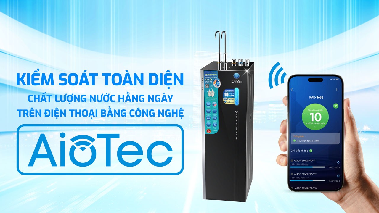 Máy lọc nước Hydro-ion kiềm nóng lạnh Karofi KAE-S688