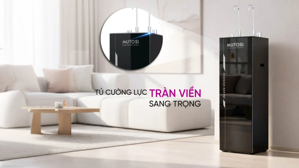 Máy lọc nước ion kiềm hydrogen nóng lạnh nguội Mutosi MP-S199HIK